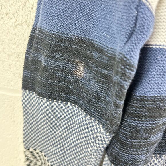 Roxy Hooded Navy Black Striped Sweater Cardigan Knit Women’s Sz XL - Picture 2 of 7